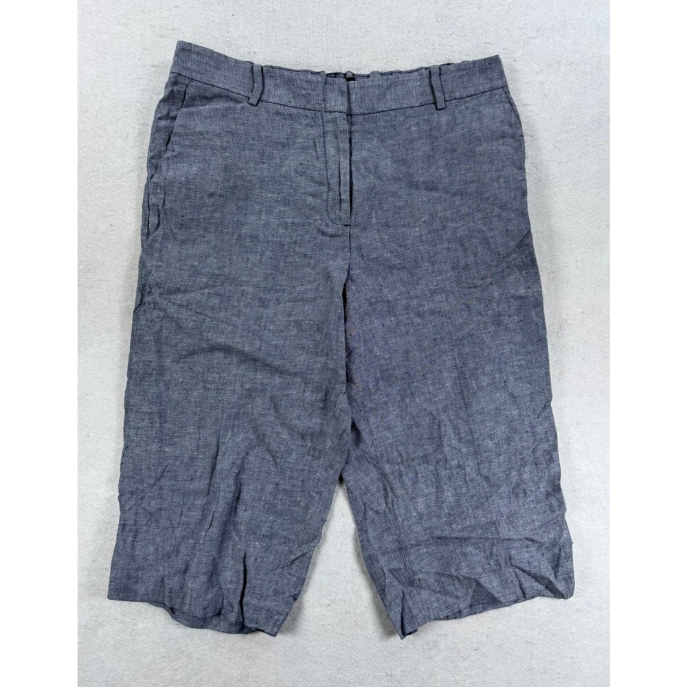 Talbots Womens Blue 100% Linen Knee Length Shorts Size 12 12/19